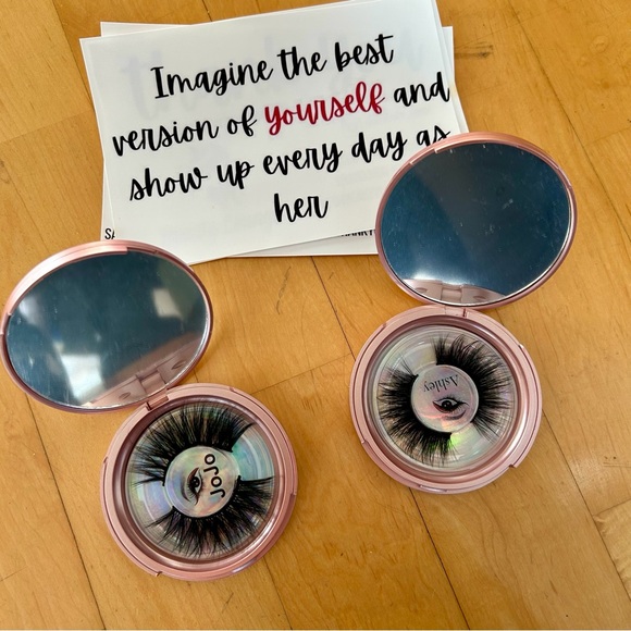Beauty Lounge Set/2 Fake Lashes + Compact Mirror Sets, Jojo, Ashley, Black - Picture 9 of 10